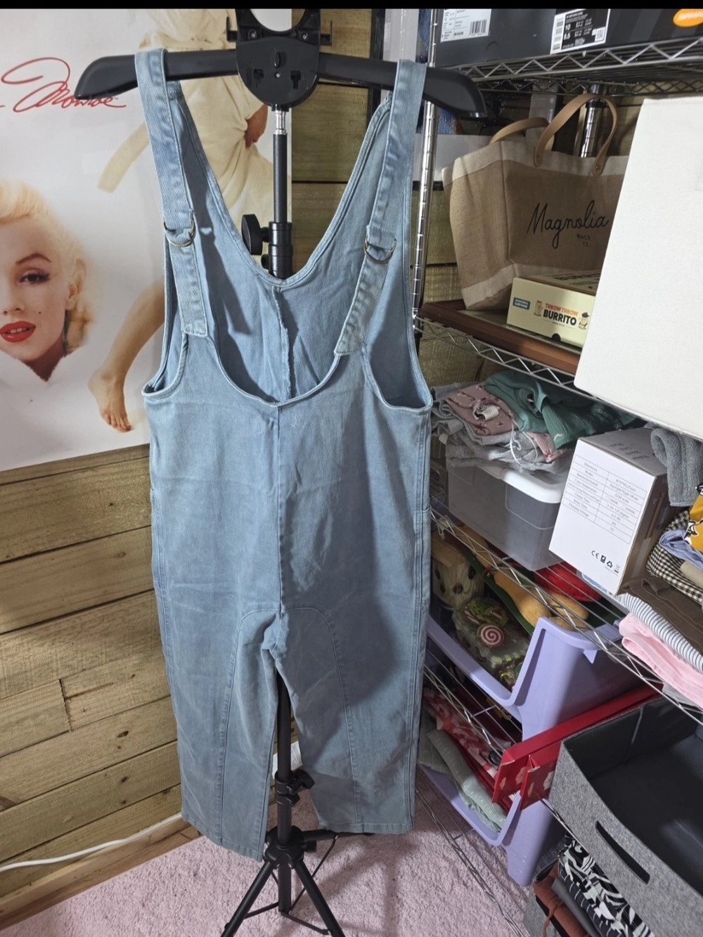 Zenana Outfitters Light Blue Denim Overall Romper - Picture 2 of 5